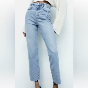 Zara High Rise Straight Leg Jeans